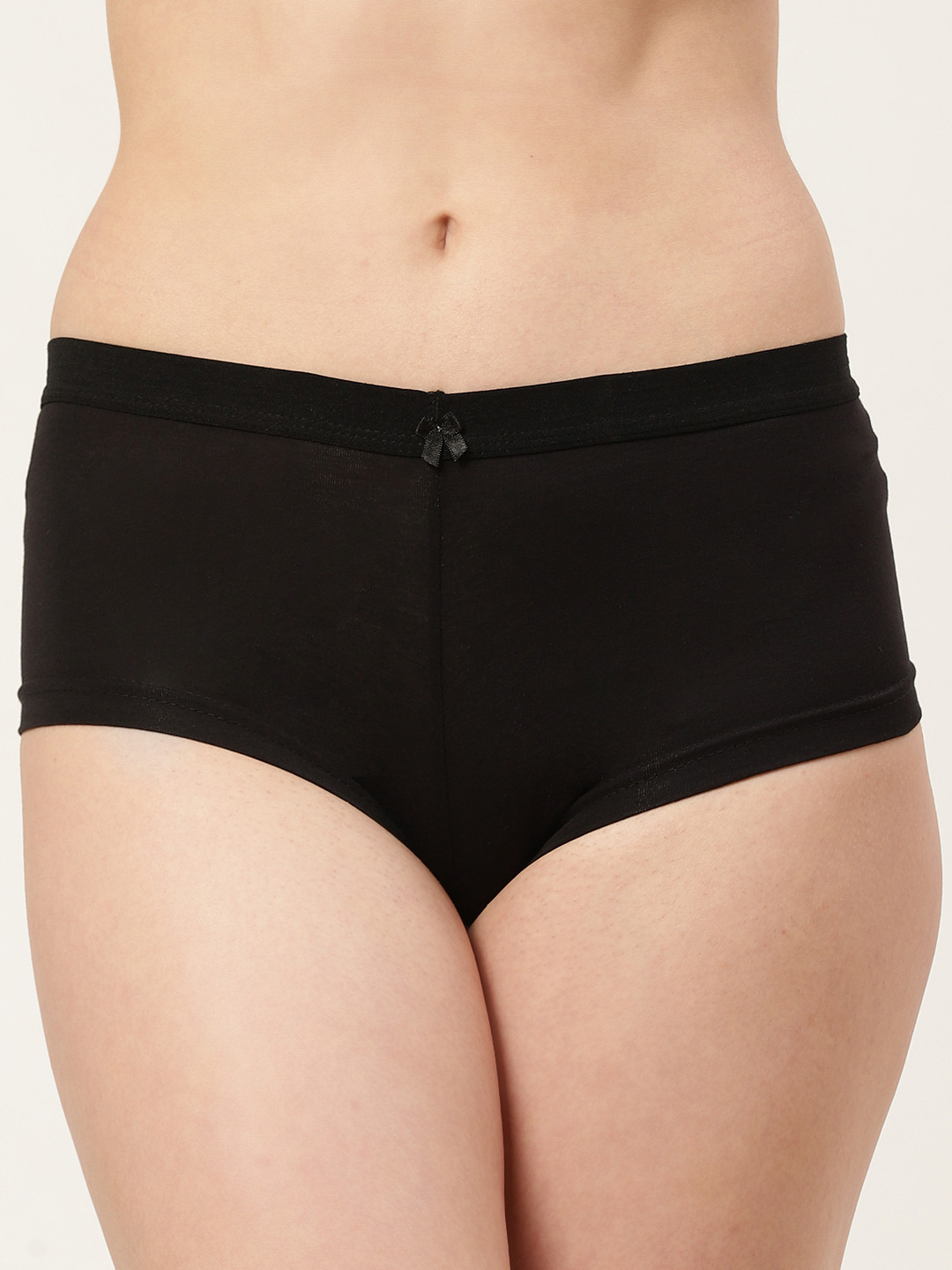 Leading Lady Women Black Solid Boy Shorts Romi-black