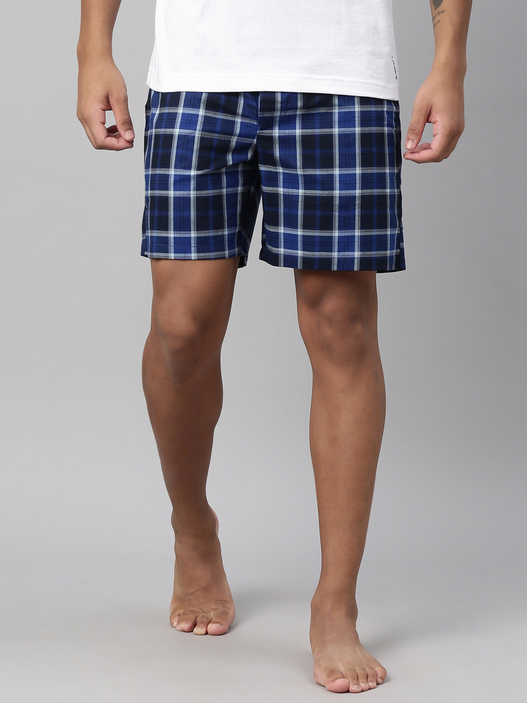 Levis Men Checked Cotton Woven Soft  Boxer Shorts with Side Pocket