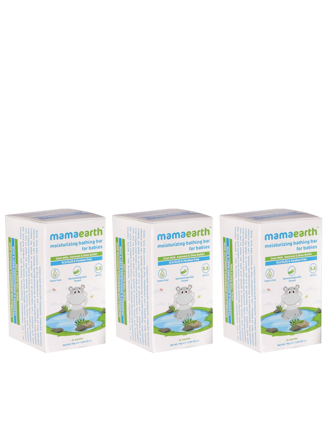 Mamaearth Sustainable Kids Set of 3 Moisturizing Bathing Bar