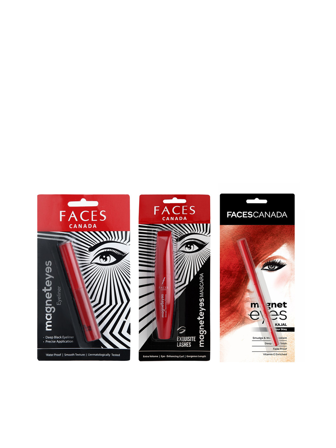 FACES CANADA Set Of Magneteyes Kajal, Black Mascara And Black 01 Magneteyes Eyeliner