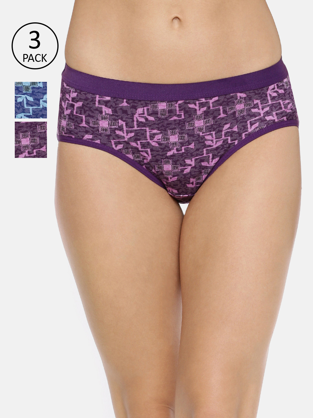 Red Rose Women Pack of 3 Assorted Basic Briefs Cool-XXL