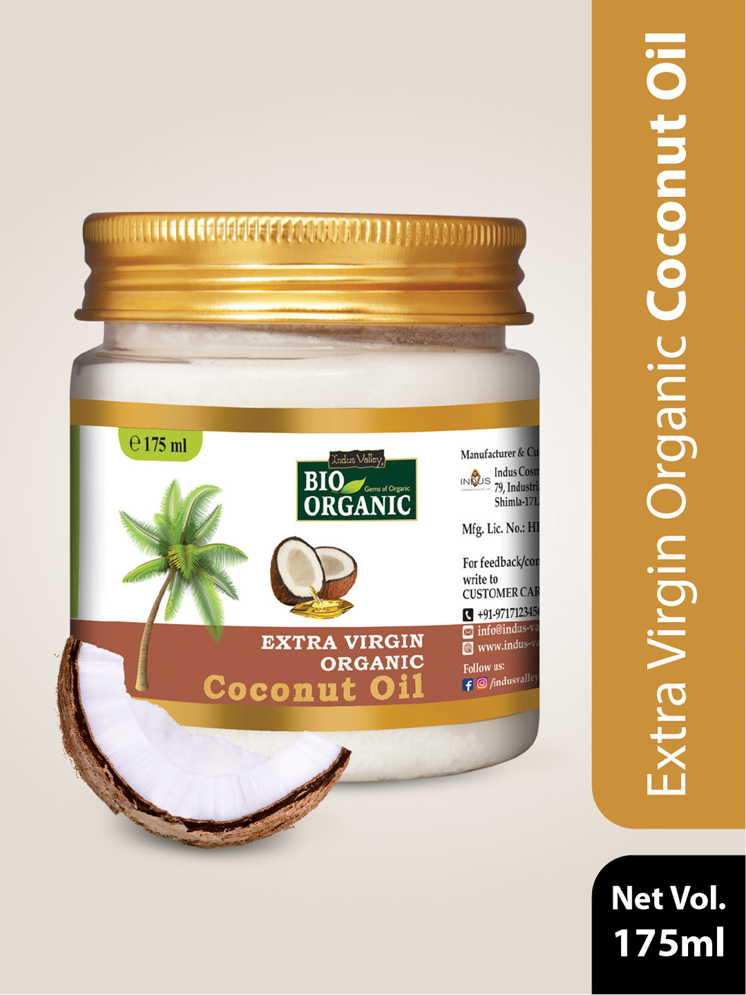 Indus Valley Bio Organic Coconut Oil 175 ml