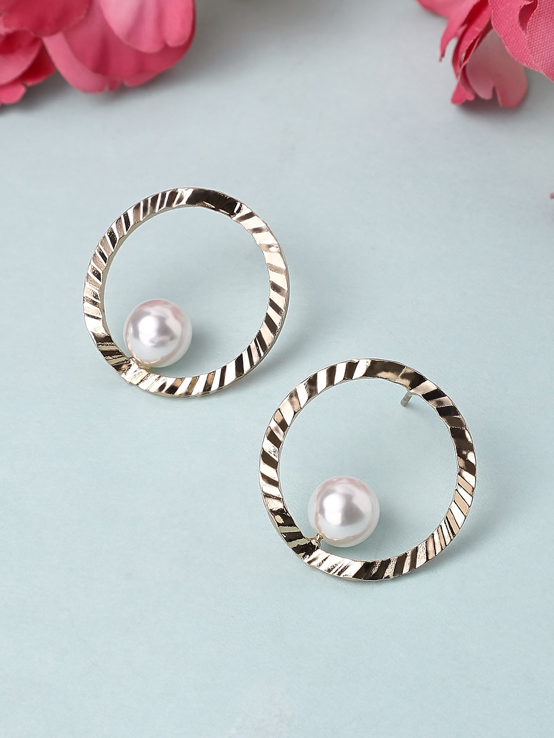 TOKYO TALKIES X rubans FASHION ACCESSORIES Gold Plated Circular Handcrafted Drop Earrings