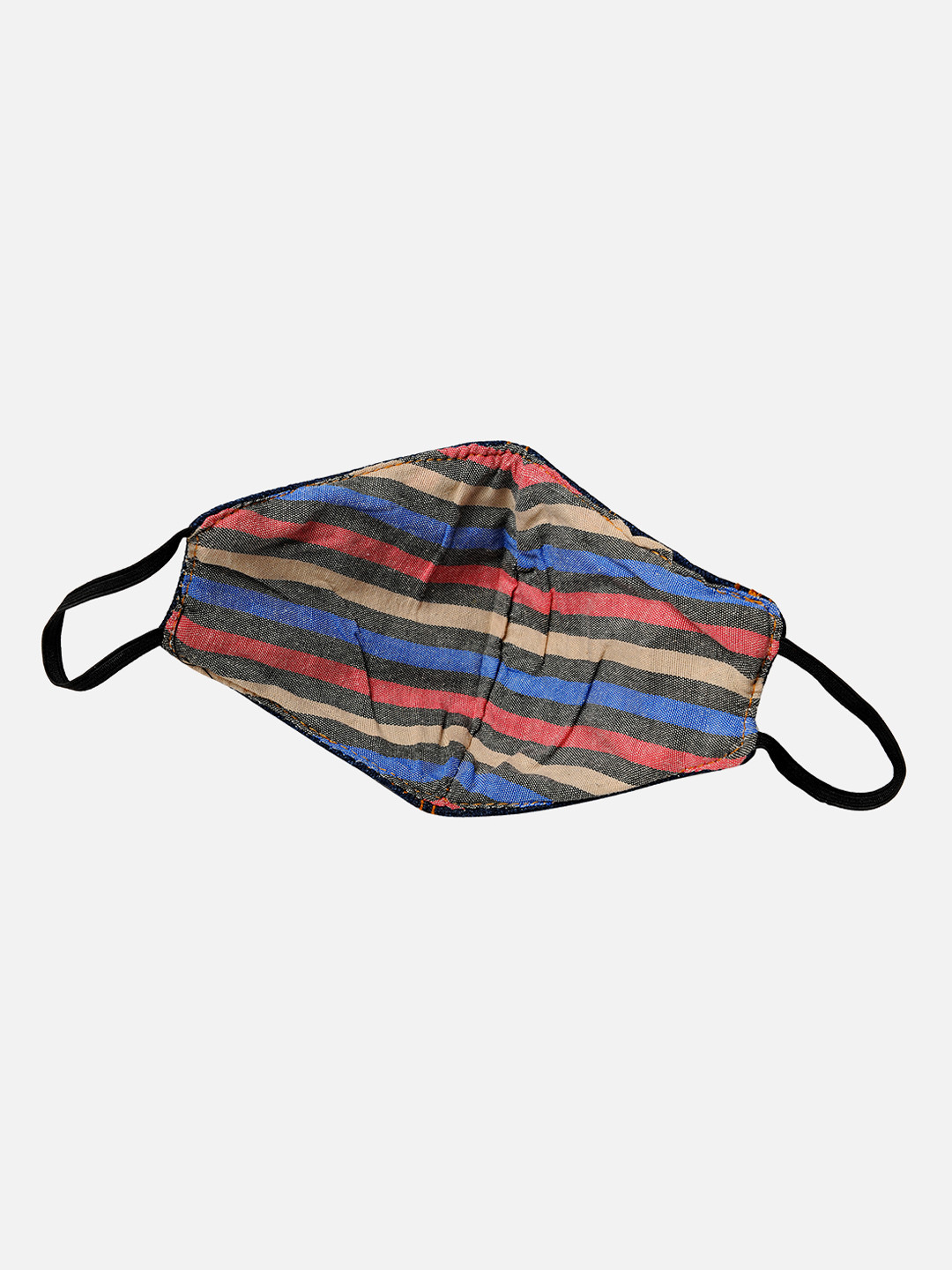 TINY HUG Adults 2 Ply Blue & Orange Striped Reusable Mask