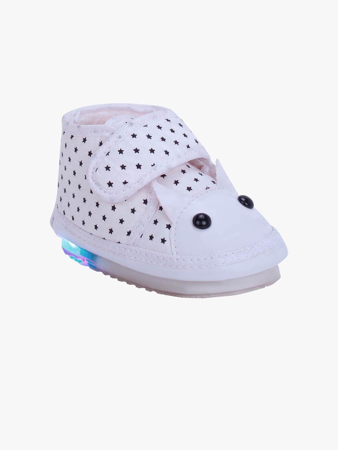CHiU Kids White & Black LED With Musical Sound Slip-On Sneakers
