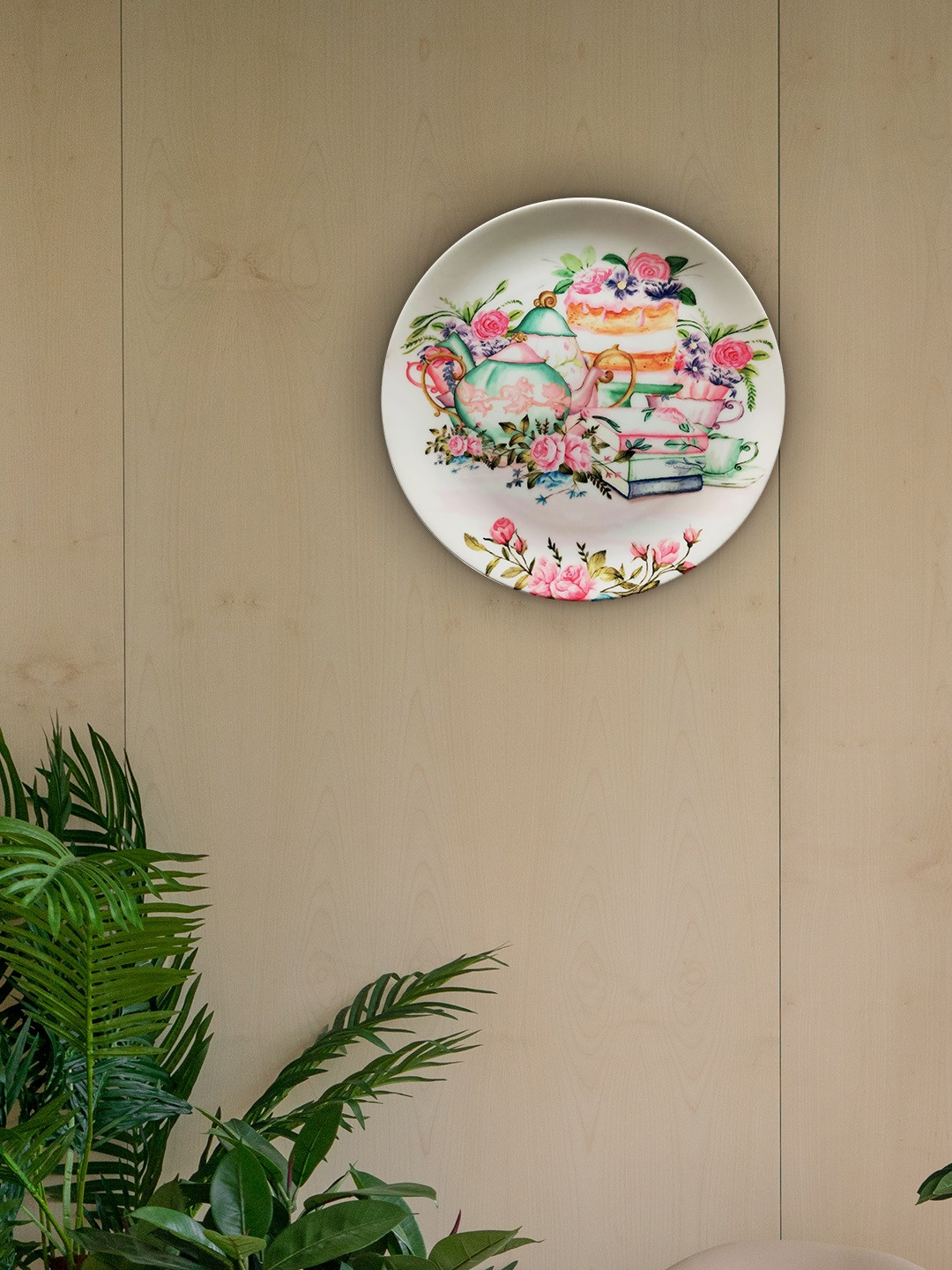 KOLOROBIA Old English Garden Parties Bone China Floral Glossy Hall Wall Plates-10In