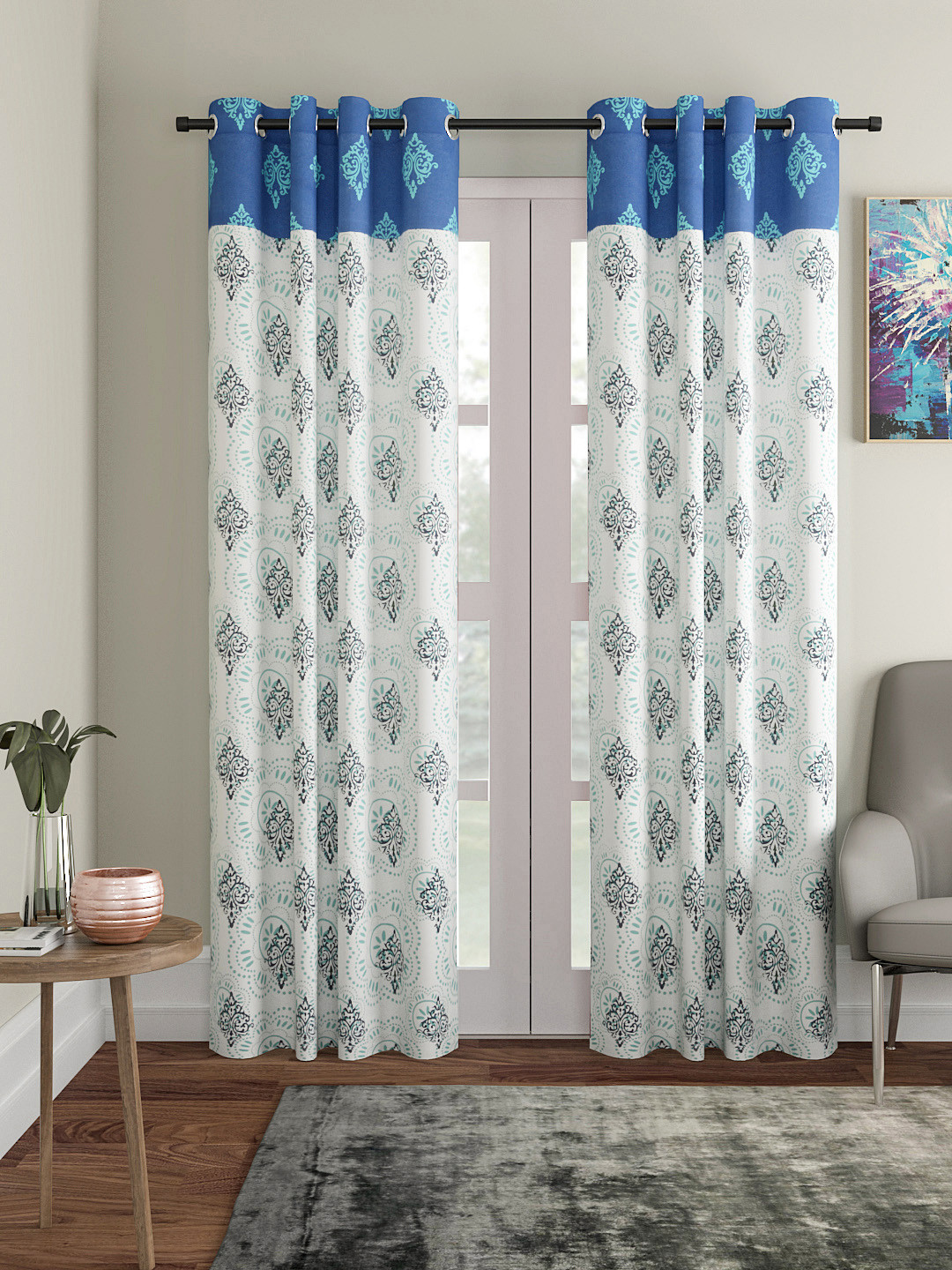 Soumya Navy Blue Single Door Curtain