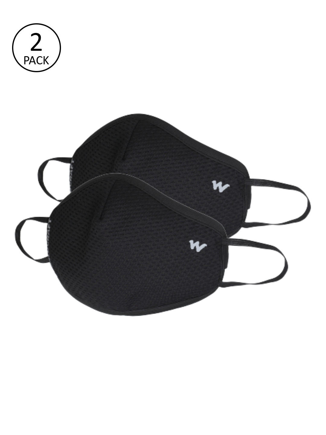 Wildcraft Adults Pack of 2 Black 6-Ply W95+ Protective Outdoor Mask