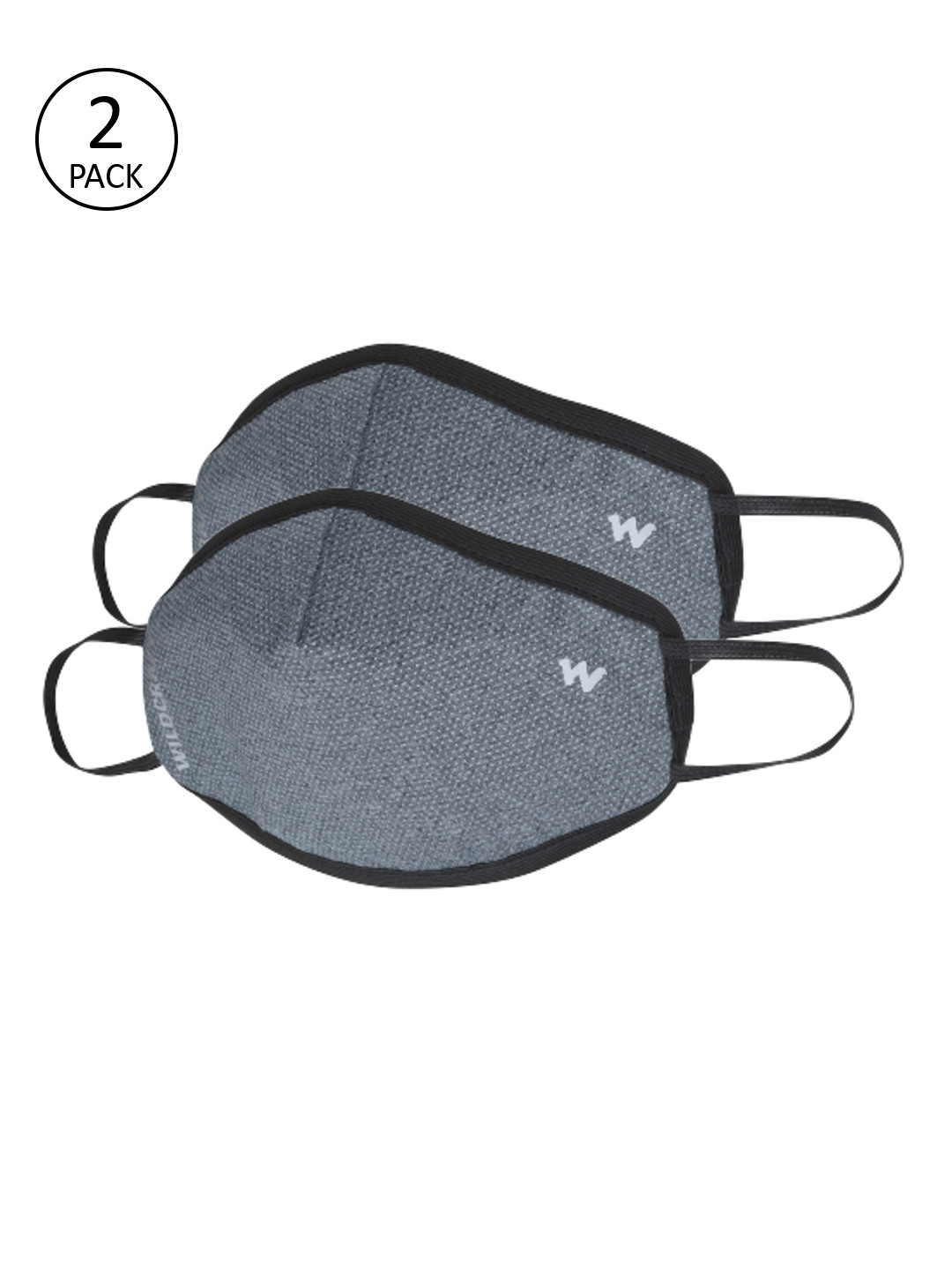 Wildcraft Adults Grey 2 Pcs 3 Ply W95+ Protective Outdoor Masks