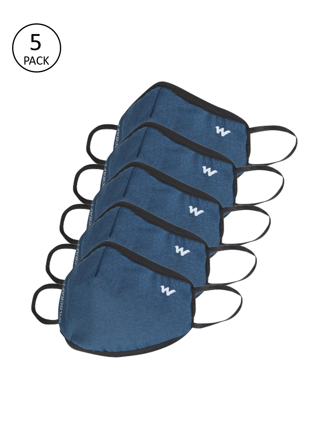 Wildcraft Adults Navy Blue 5 Pcs 3-Ply W95+ Protective Outdoor Masks
