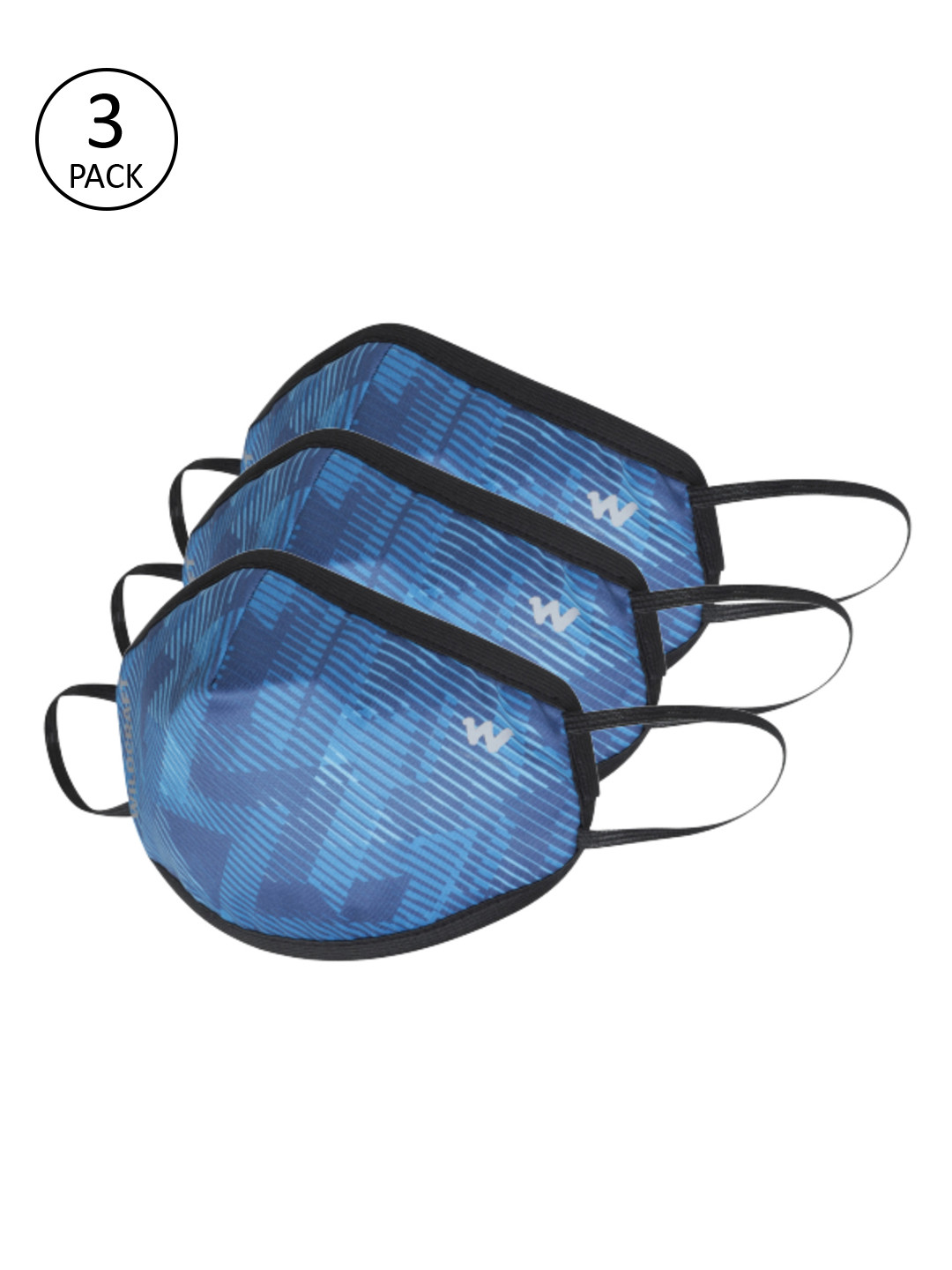 Wildcraft Unisex 3 Pcs 3 Ply Blue W95+ Protective Outdoor Masks