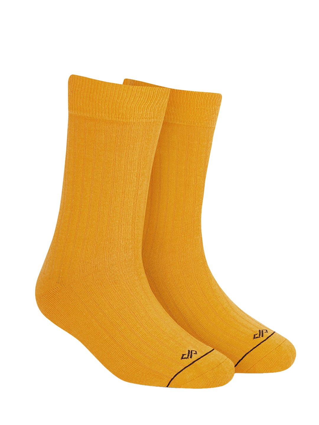 Dynamocks Unisex Yellow Patterned Crew Anti Bacterial Calf-Lenth Socks
