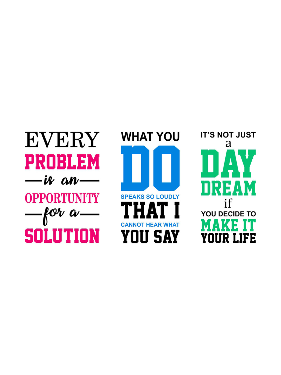 rawpockets Multicoloured Life Motivational Quotes Printed PVC Vinyl Wall Sticker