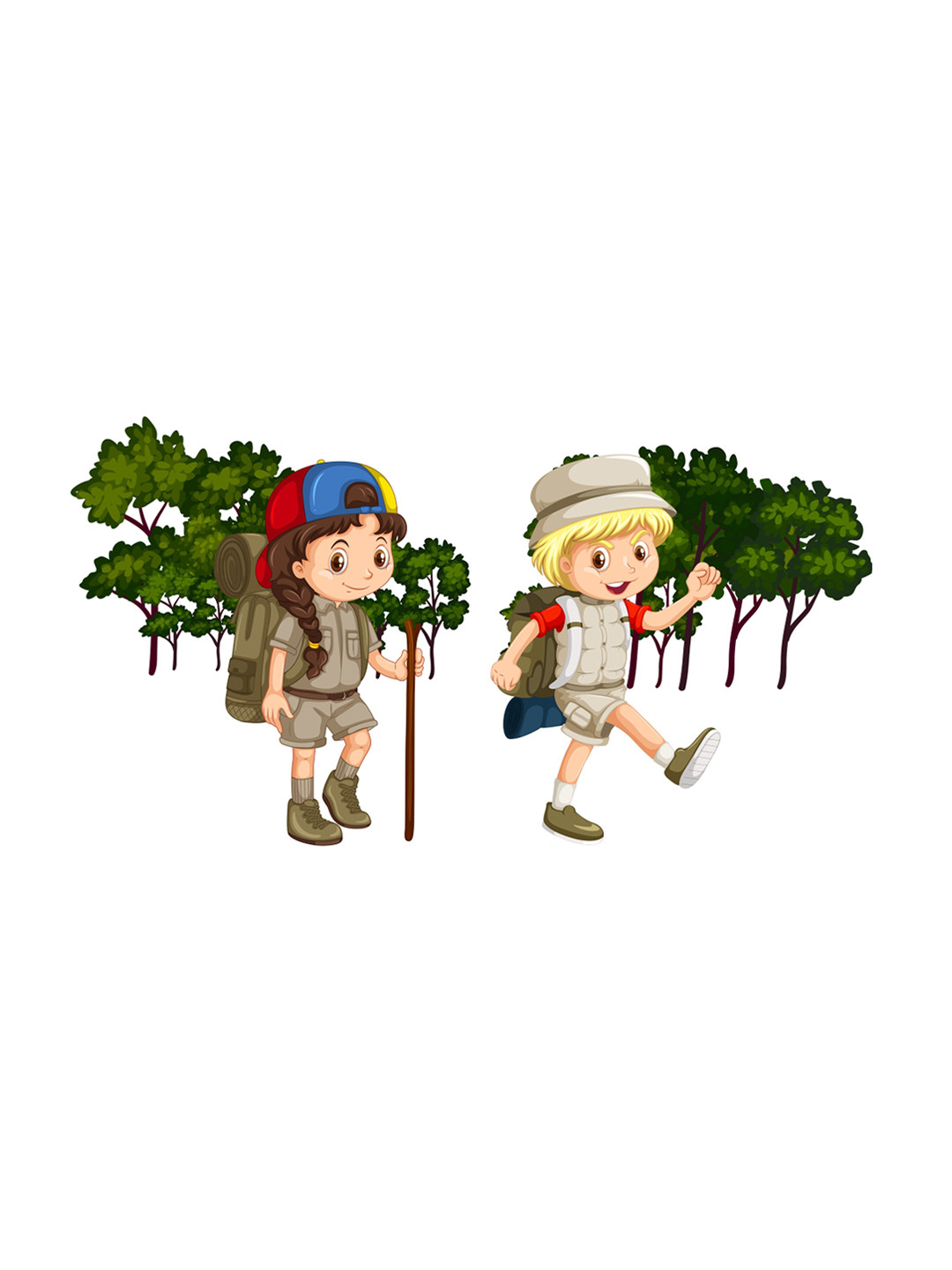 rawpockets Grey & Green Printed Kids Adventure Story PVC Wall Sticker