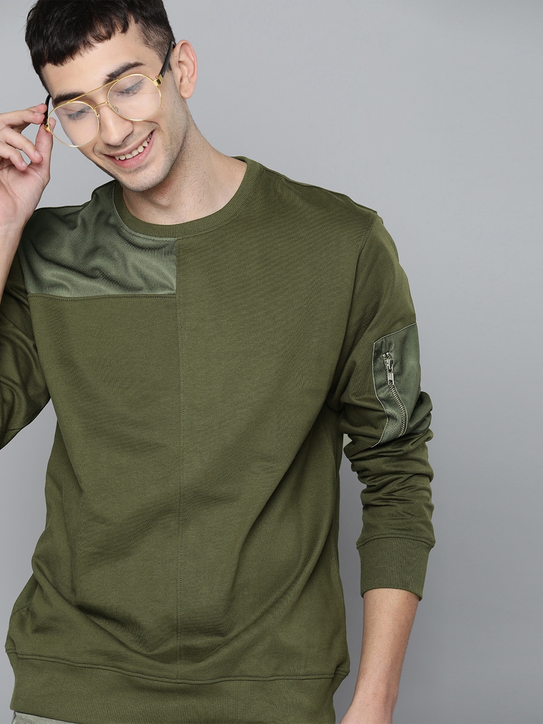 Army green best sale sweatshirt mens