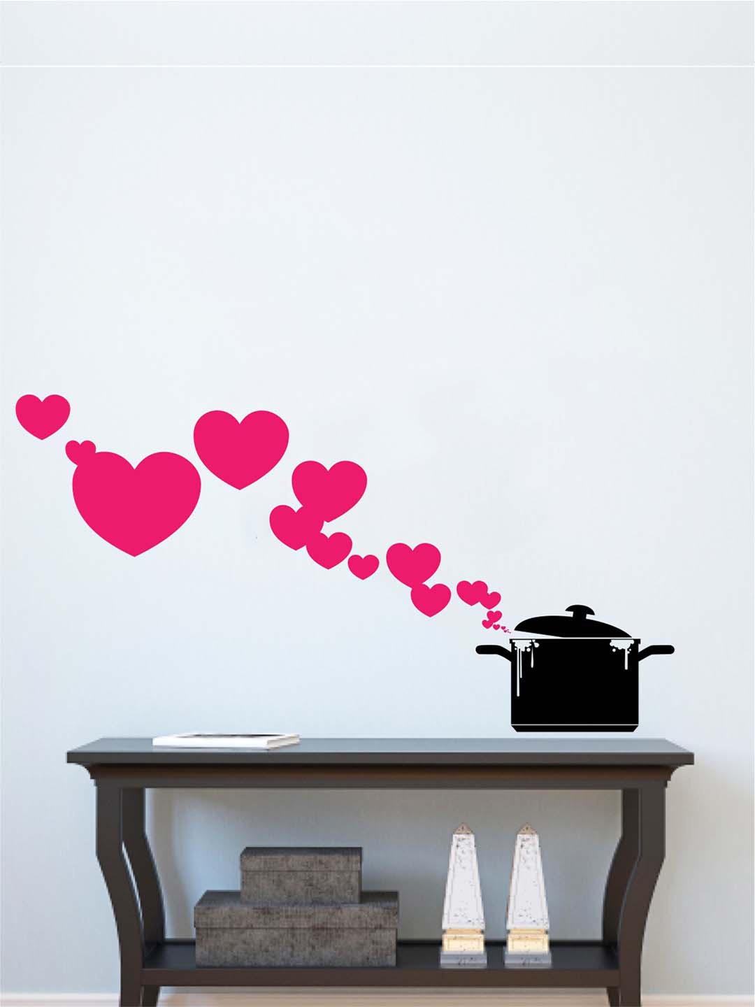 rawpockets Black & Pink Cooking with Love Wall Stickers