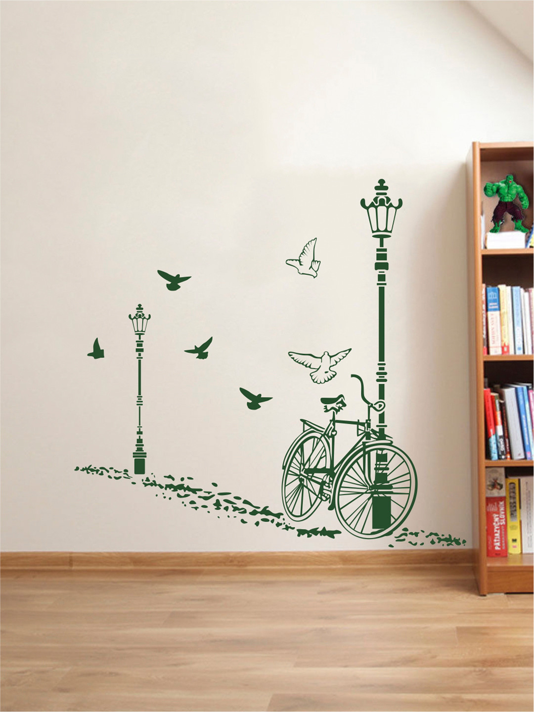 rawpockets Green Vintage Bicycle Wall Stickers