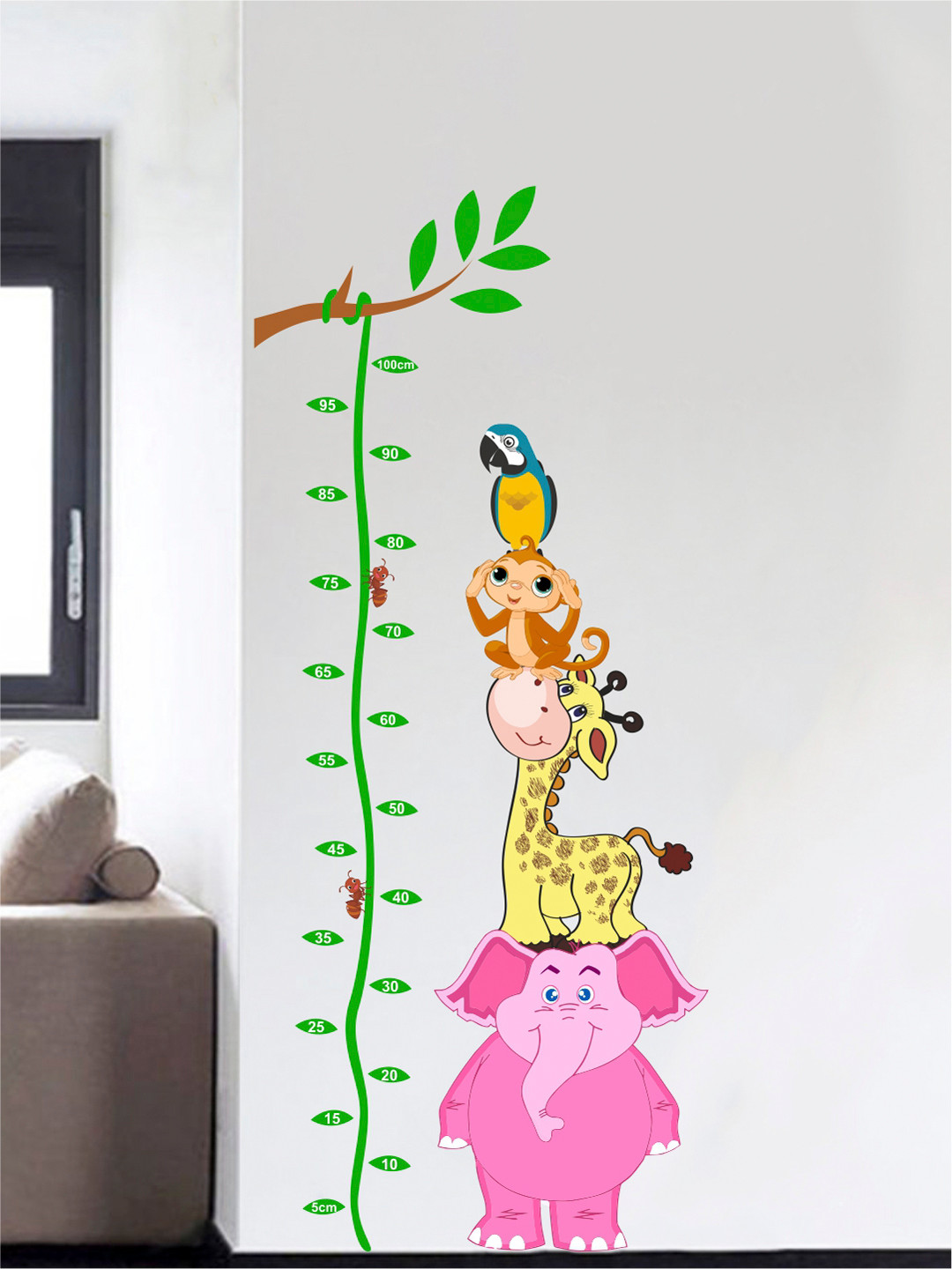 rawpockets Multicolored Measurement Chart PVC Vinyl Wall Stickers