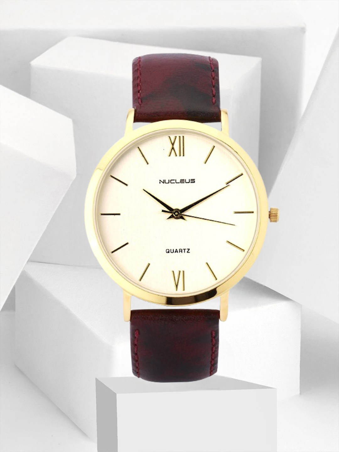 Nucleus Unisex Gold-Toned Leather Analogue Watch LGSMi
