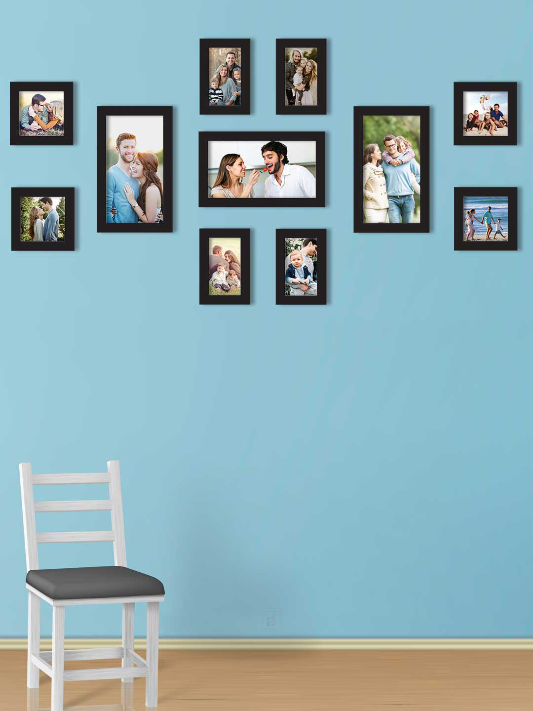 Art Street Set Of 11 Black Solid Individual Acrylic Photo Frames