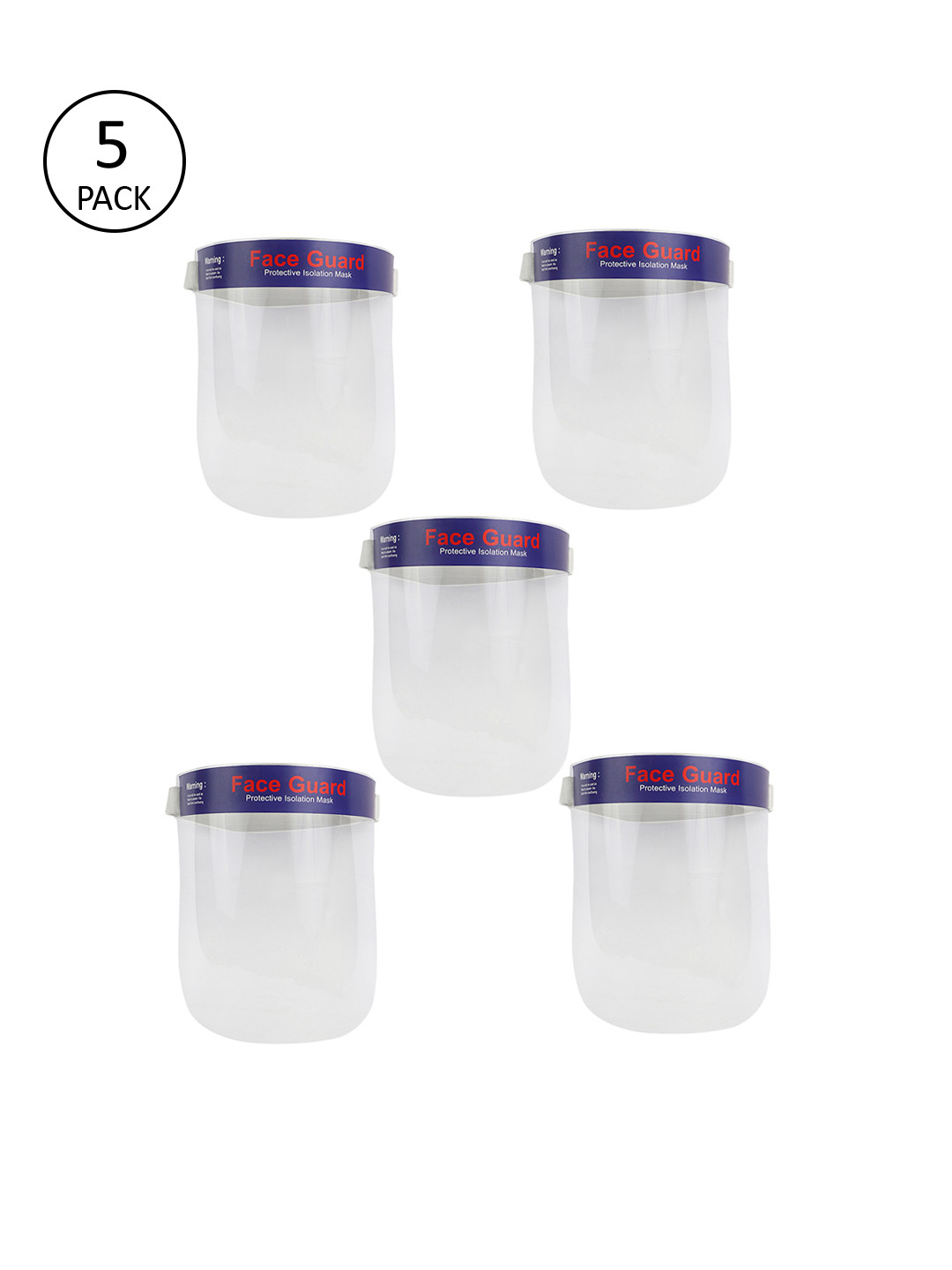 yelloe Unisex Pack of 5 Multipurpose Face Shields