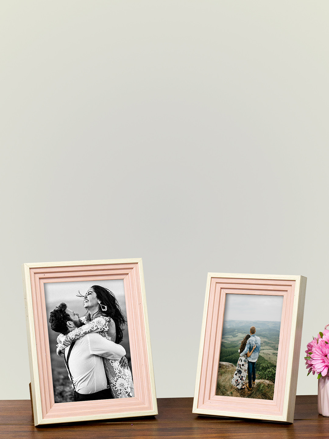 Art Street Set Of 2 Pink Solid Table-Top Photo Frames