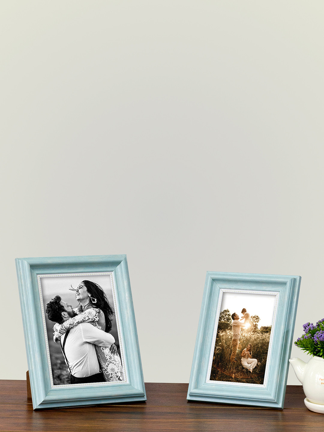 Art Street Set Of 2 Blue Solid Table-Top Photo Frames