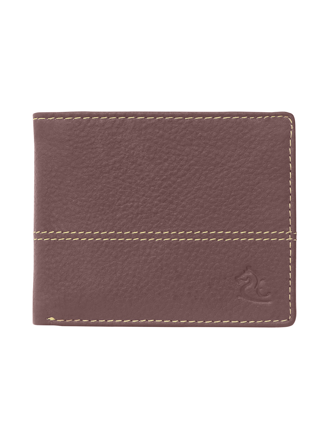 Kara Men Maroon Solid Two Fold Leather Wallet