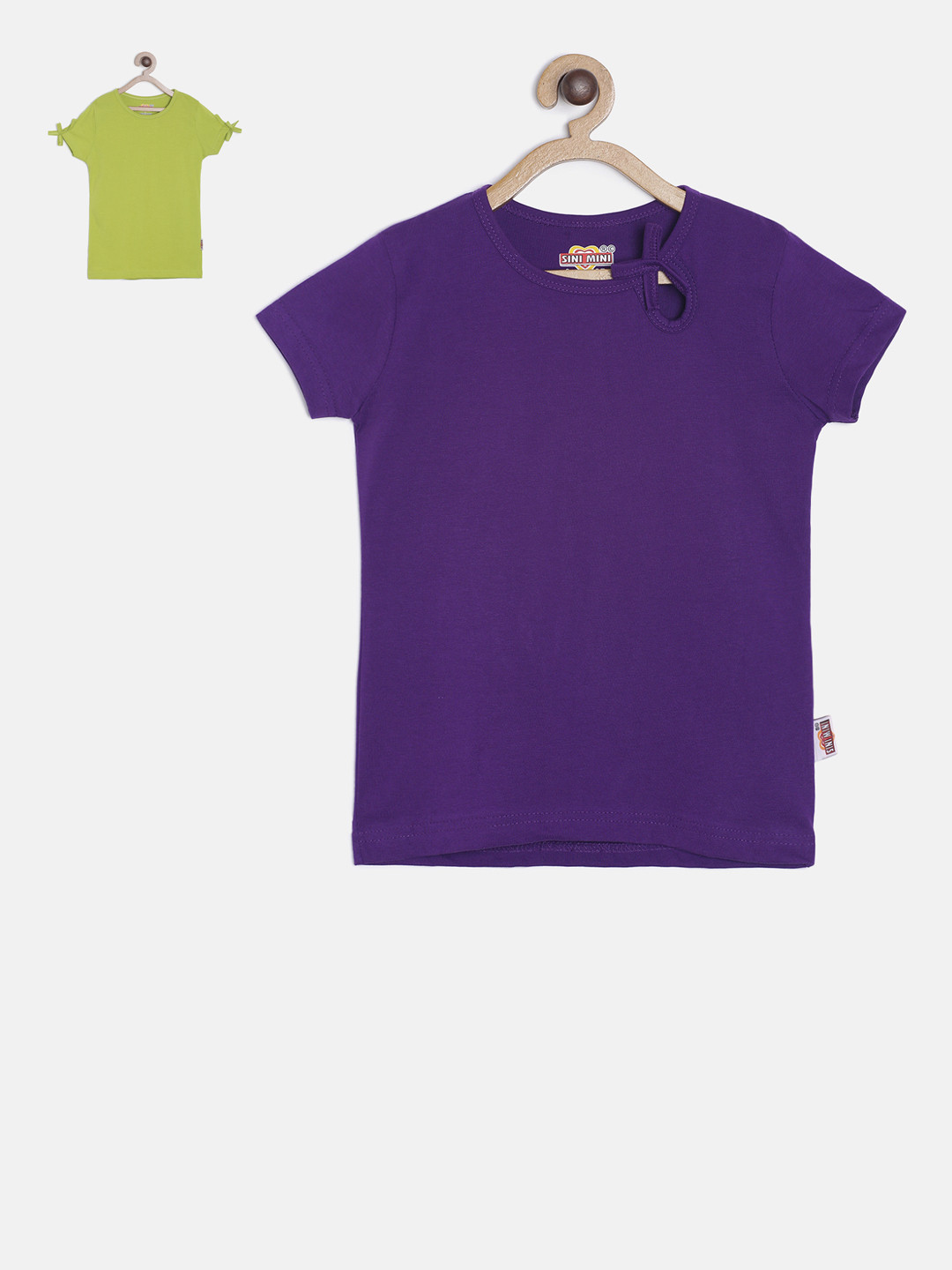 SINI MINI Girls Set Of 2 Round Neck T-shirts