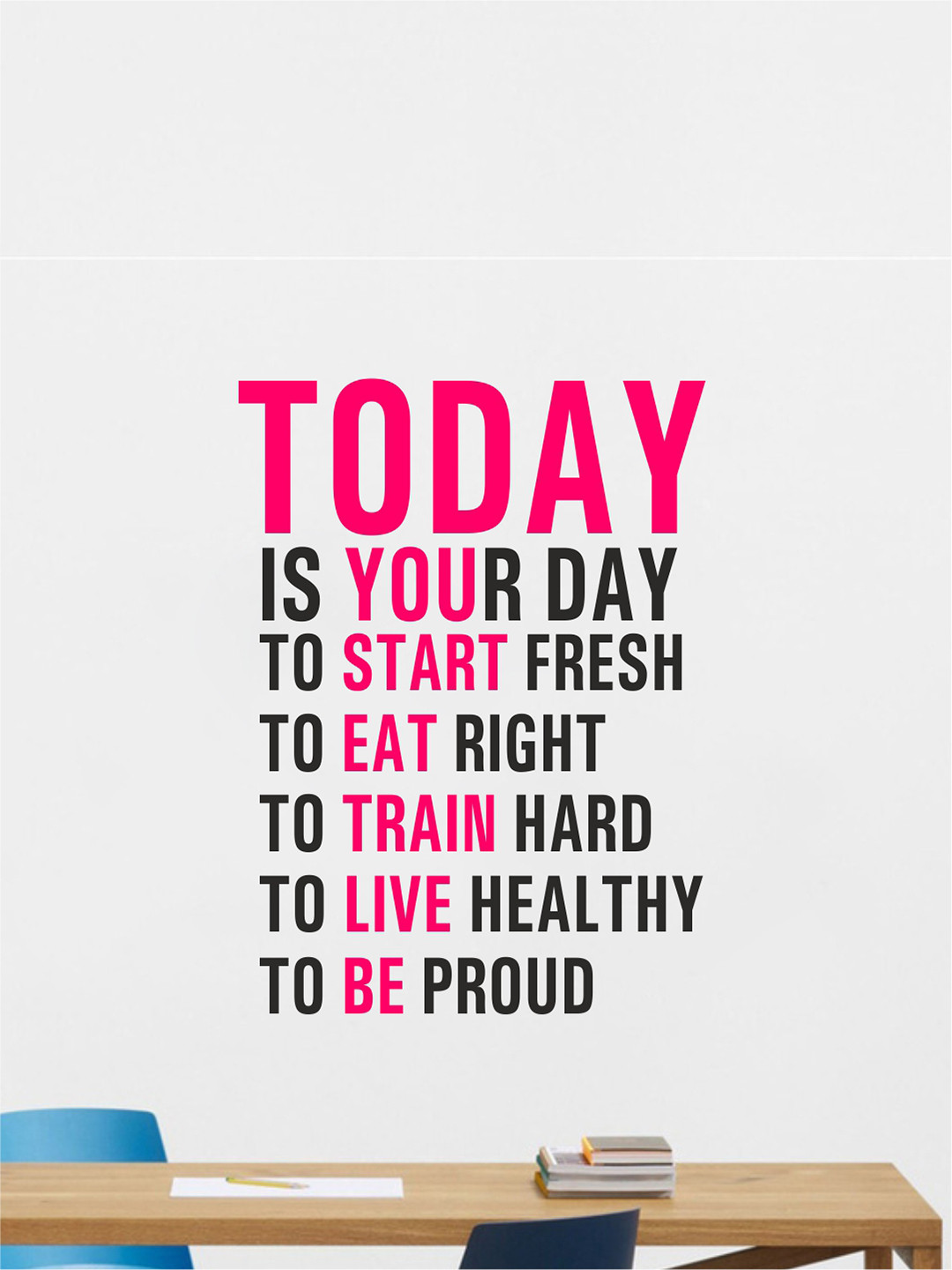 rawpockets White Today Motivational Quotes Wall Stickers