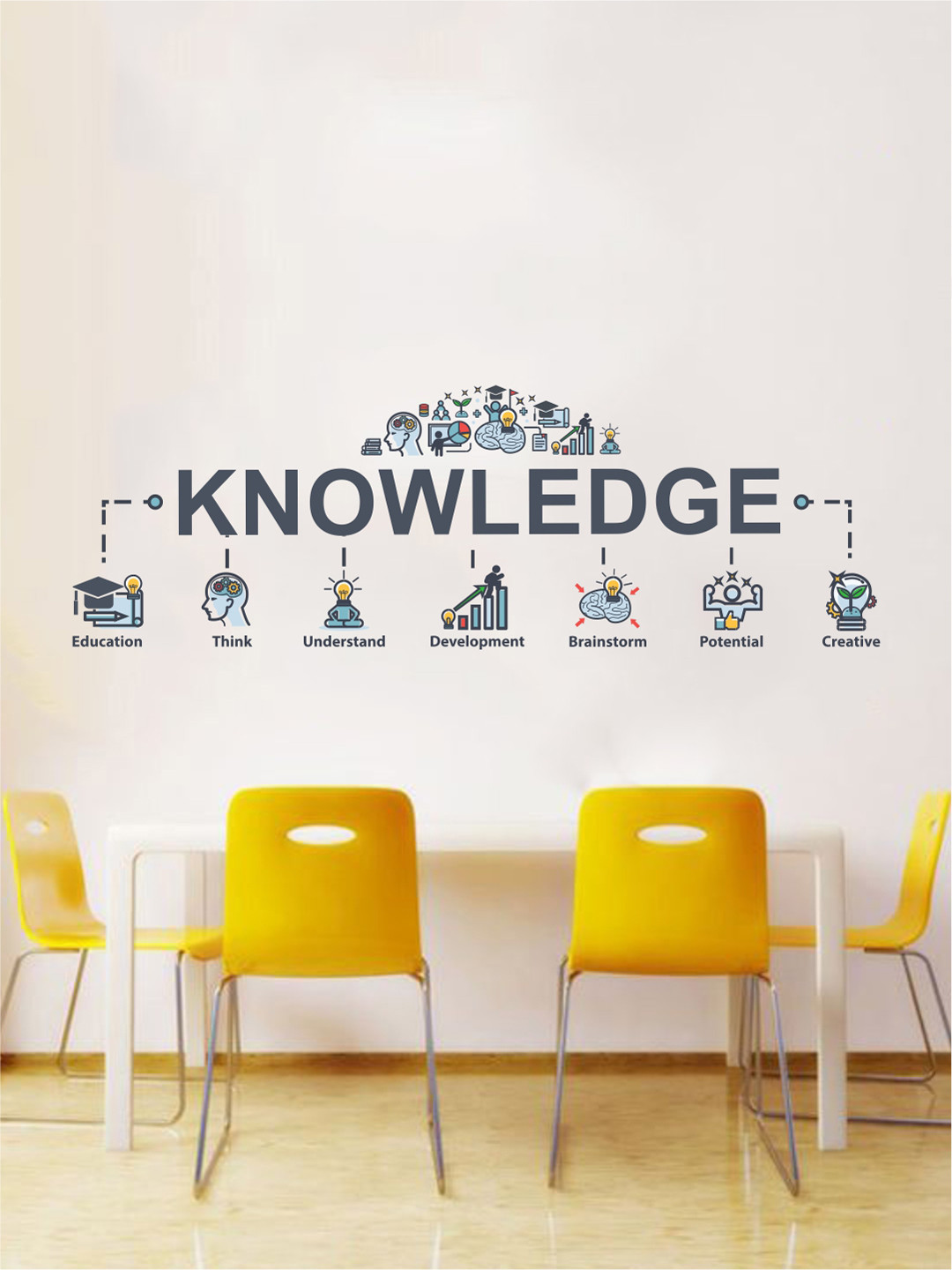 rawpockets Multicolored Knowledge Chart Wall Stickers