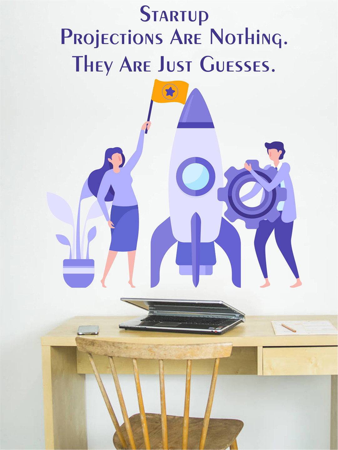 rawpockets Blue Startup Business Growth Wall Stickers