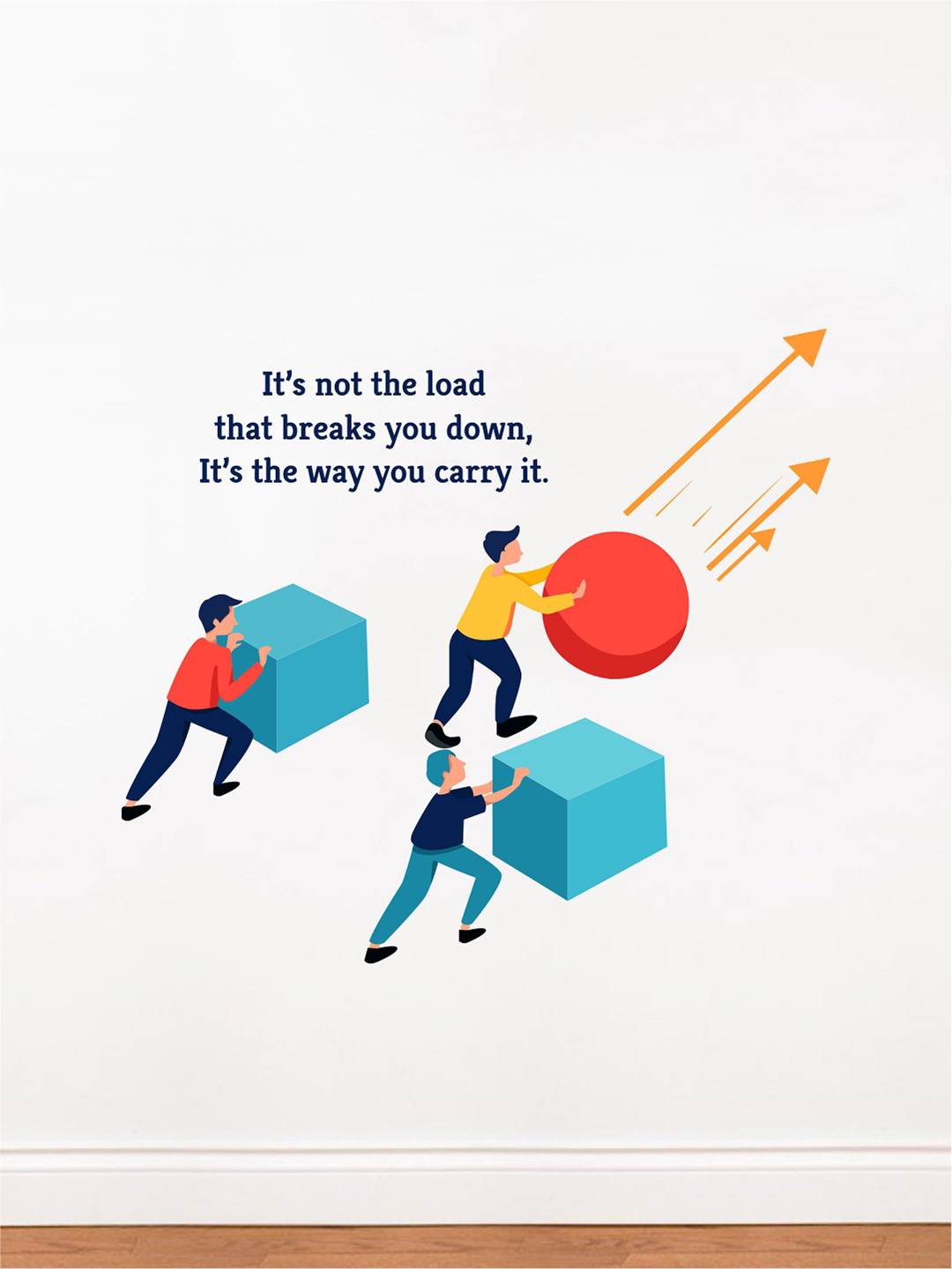 rawpockets Multicoloured Work Smart not Hard Printed Waterproof PVC Vinyl Wall Sticker