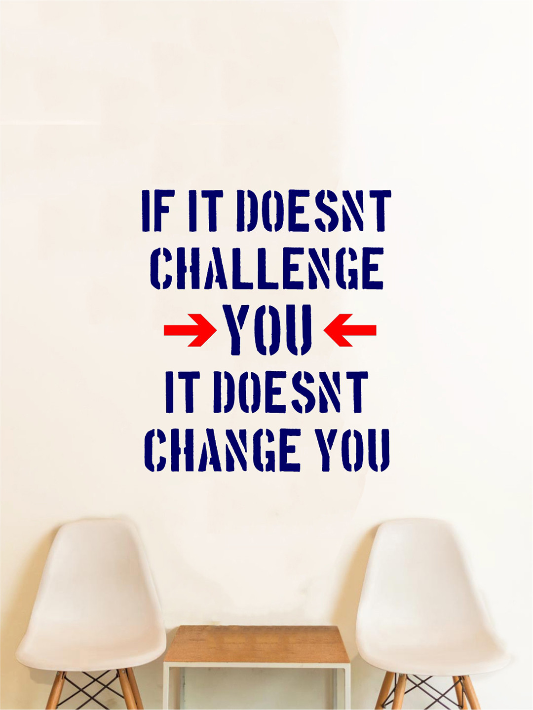 rawpockets Blue & Red Accept the Challenge Printed Waterproof PVC Vinyl Wall Sticker