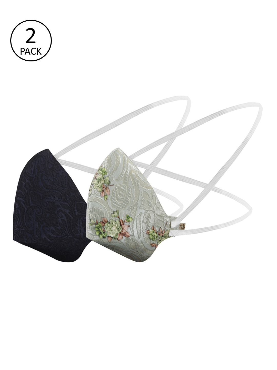 VASTRAMAY Adults Pack of 2 Reusable 3-Layers Quilted Head Band Outdoor Masks