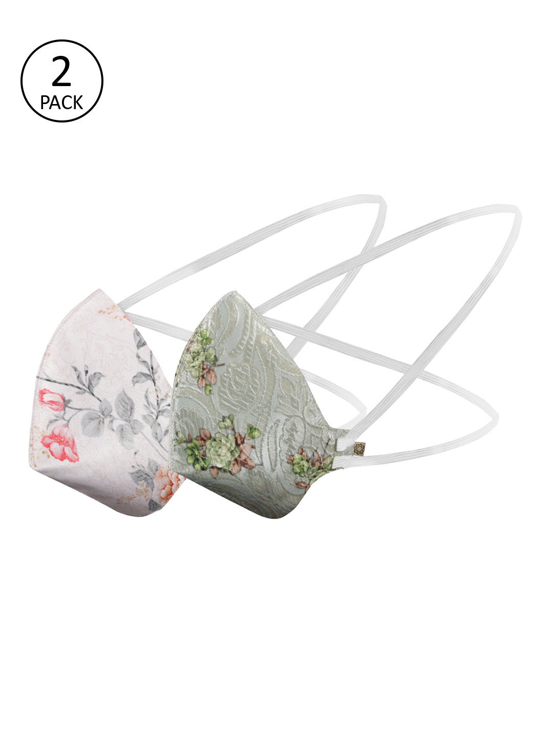 VASTRAMAY Unisex Pack Of 2 Pcs Pink & Sea Green Reusable 3-Ply Protective Outdoor Masks