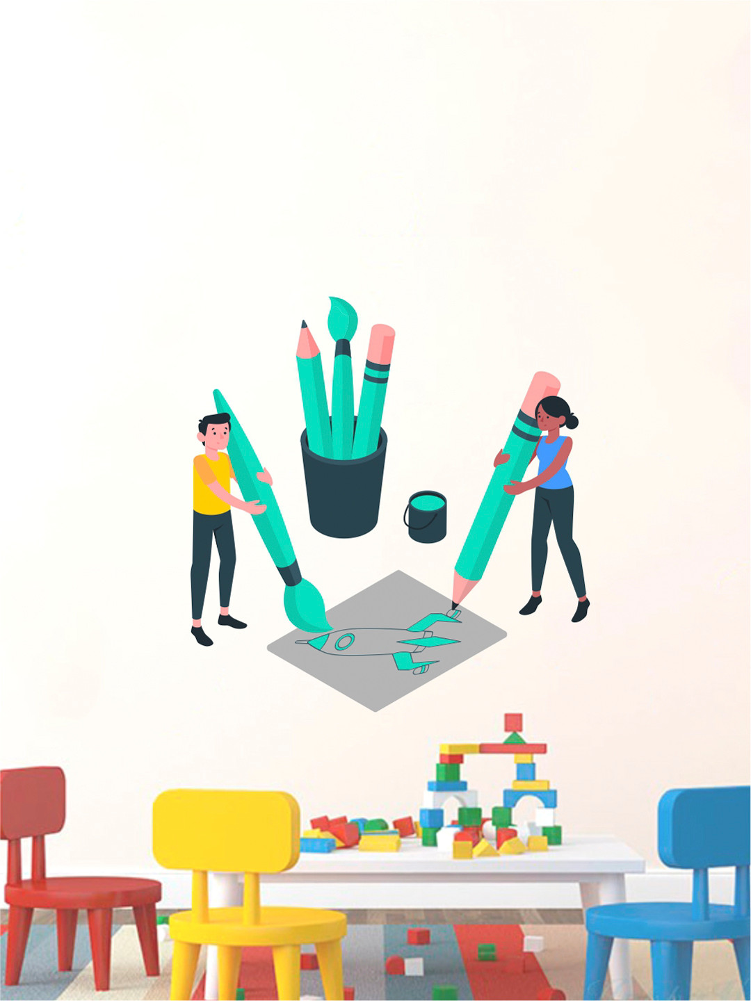 rawpockets Multicoloured Startup Making Ideas Printed Waterproof PVC Vinyl Wall Sticker