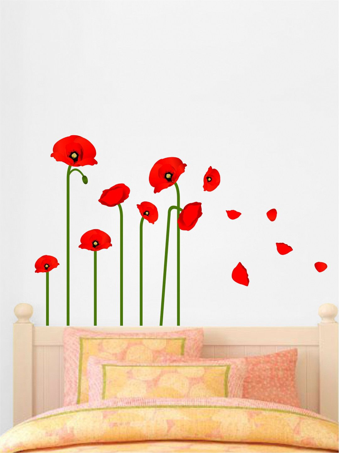 rawpockets Red & Green Rose Wall Stickers