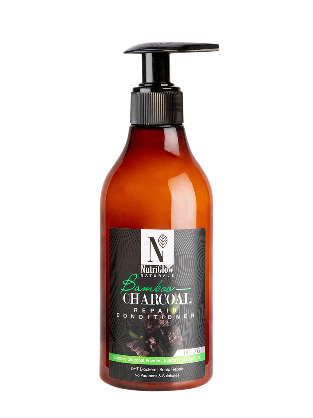 NutriGlow Naturals   Bamboo Charcoal Repair Conditioner With Charcoal Powder 300 ML