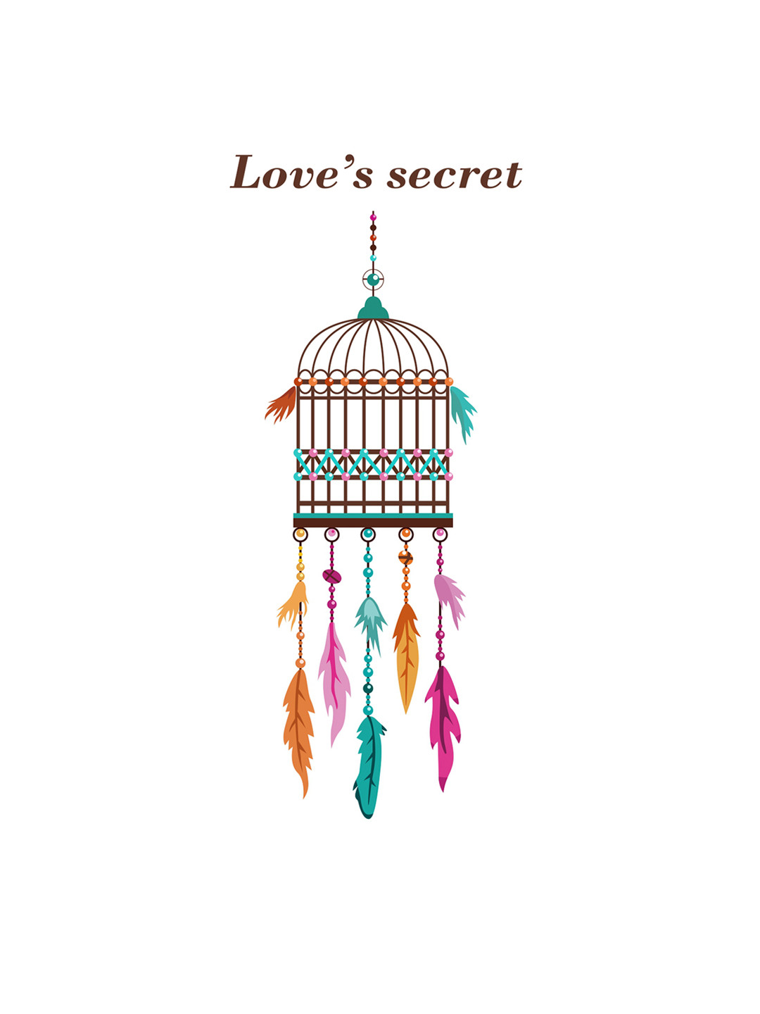 rawpockets Multicolour Cage with Quotes Wall Stickers