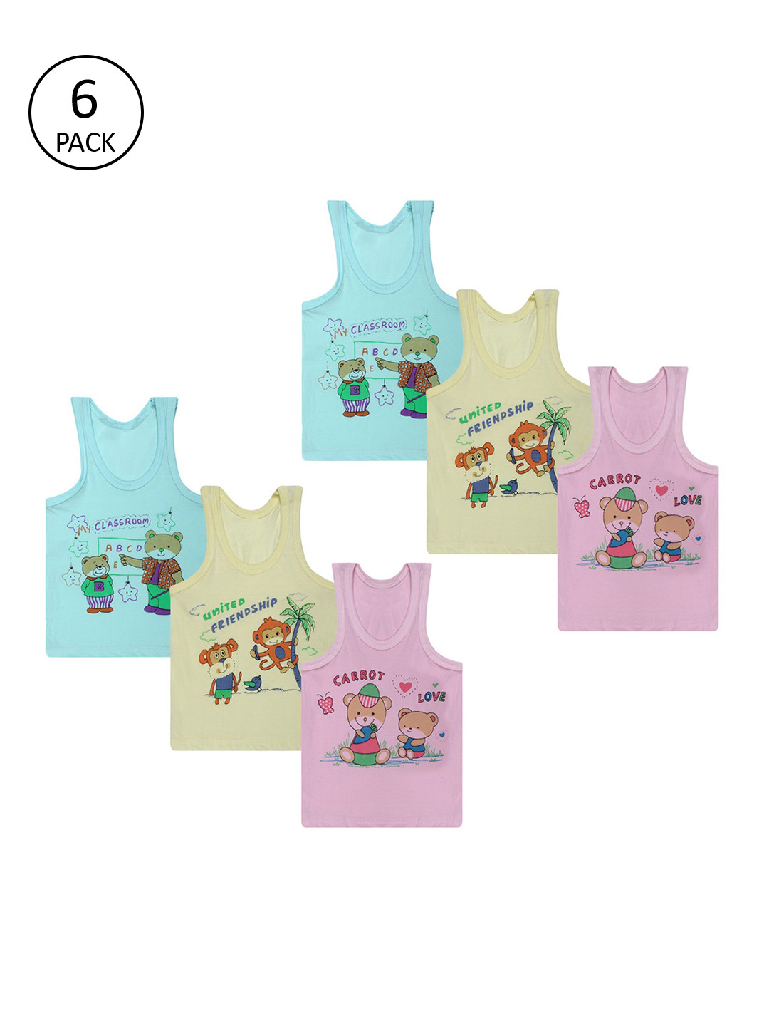 Superminis Infants Pack Of 6 Assorted Jhablas 50051-SMCOBVMU