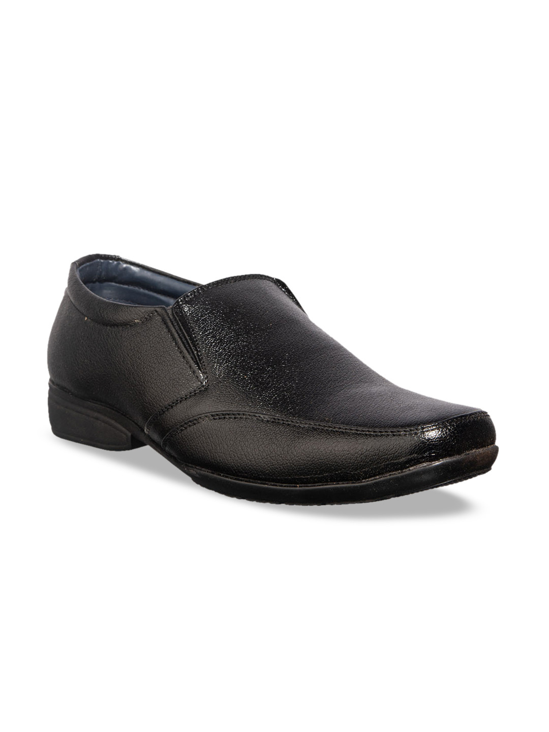 Khadims Men Black Solid Formal Slip-Ons