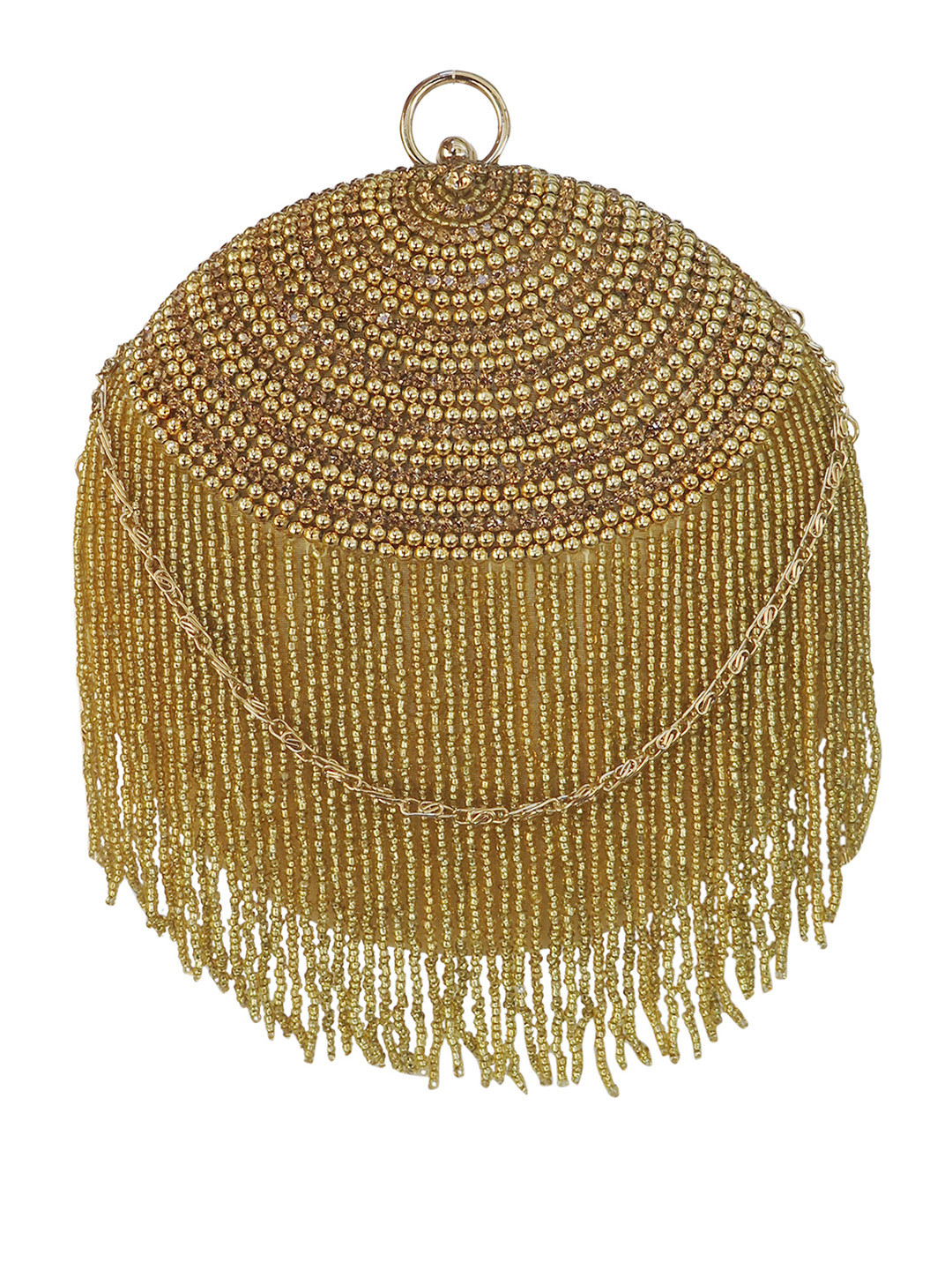 Spice Art Gold-Toned Embroidered Box Clutch