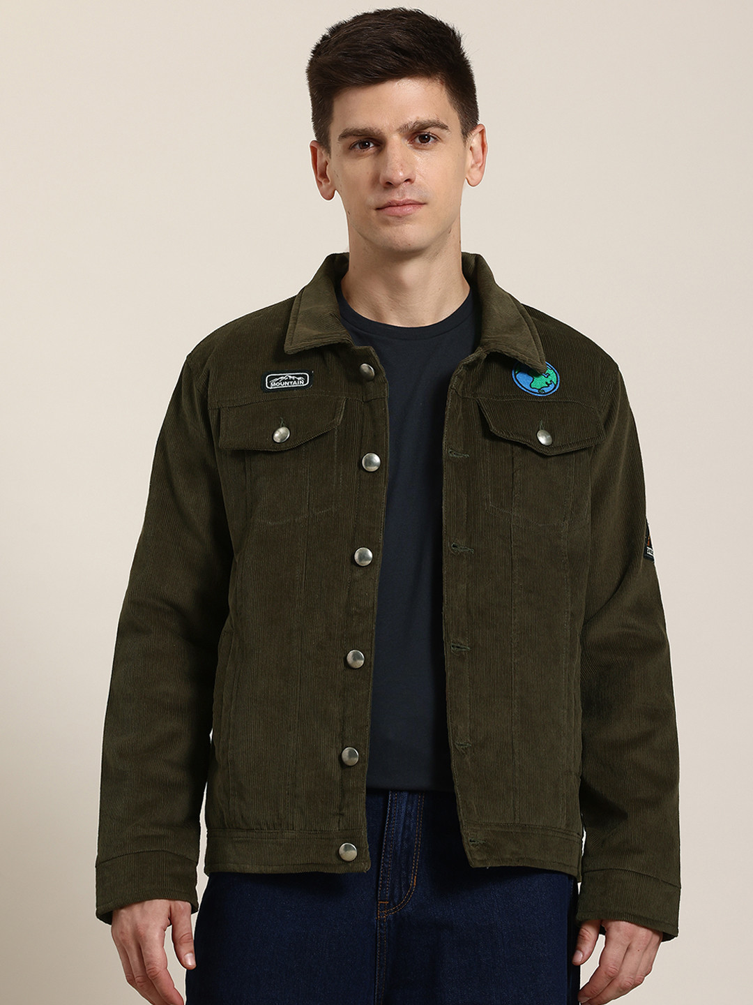 HERE&NOW Applique Corduroy Tailored Jacket