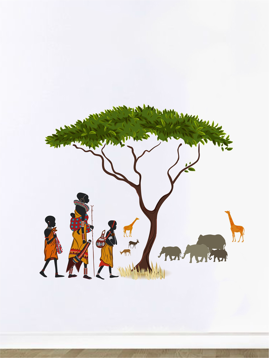 rawpockets Multicoloured Tribal Story Wall Stickers