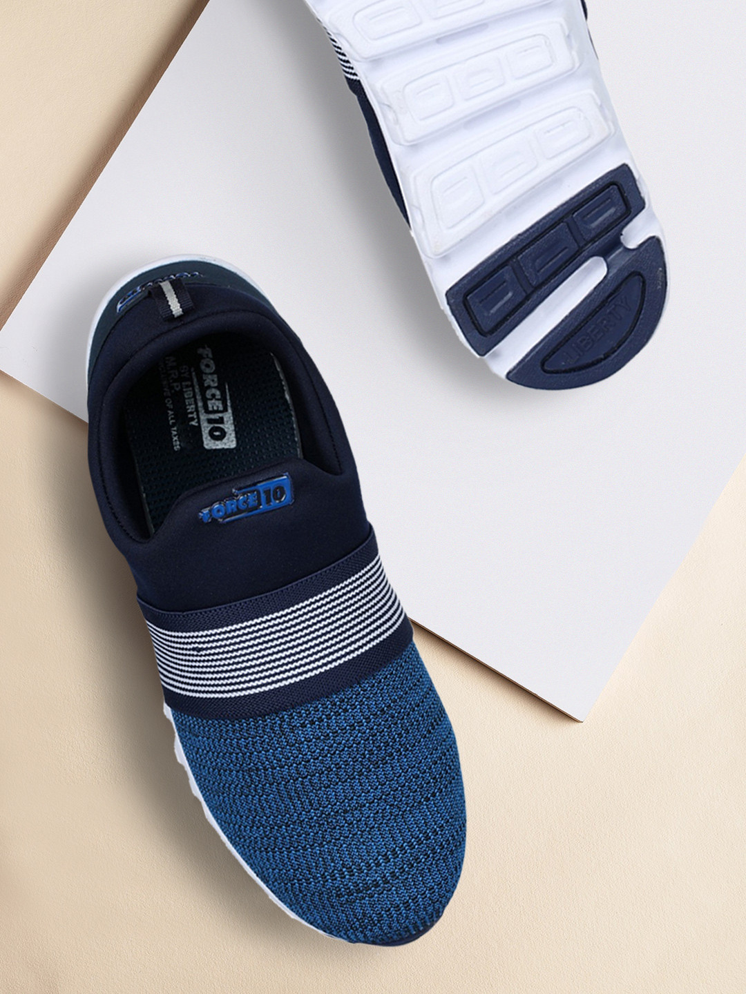 Liberty Men Blue Mesh Walking Shoes