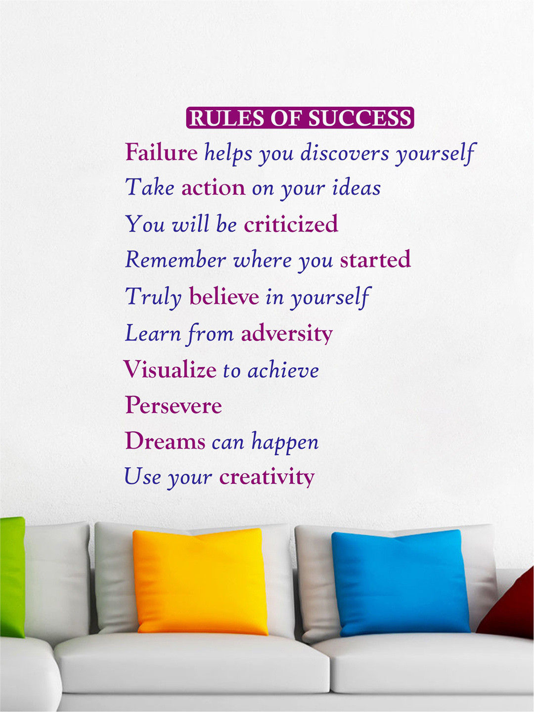 rawpockets Blue & Purple Rules of  Success Wall Stickers