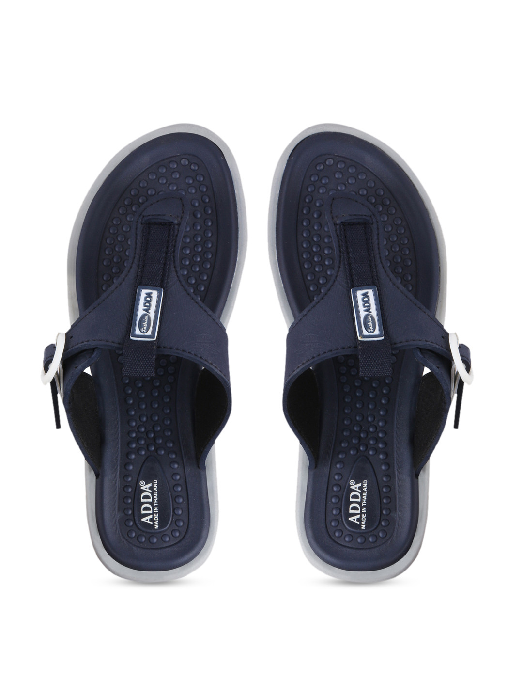 Adda Women Navy Blue Solid Thong Flip-Flops