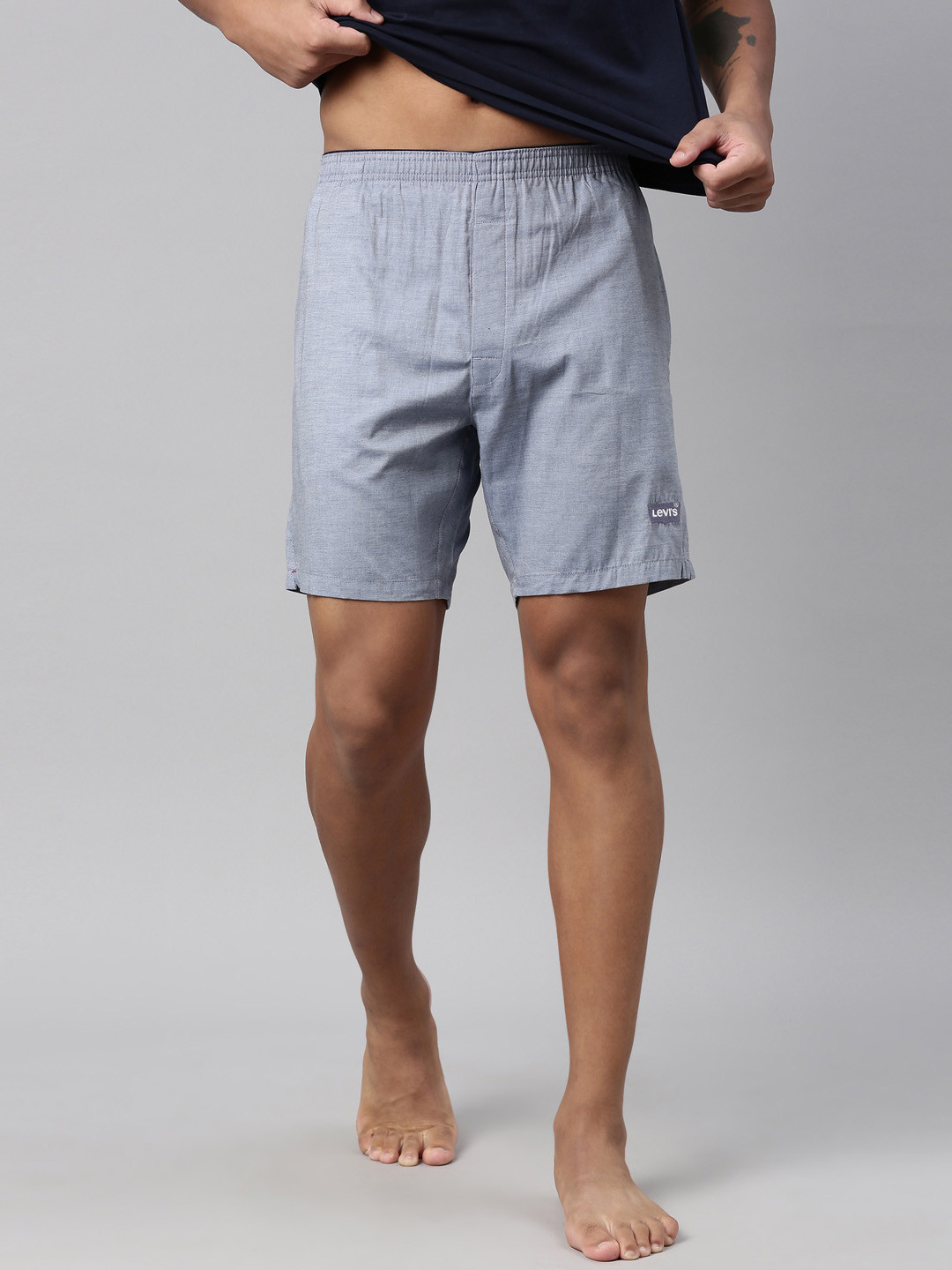 Levis Men Solid Cotton Woven Soft Boxer Shorts with Side Pocket