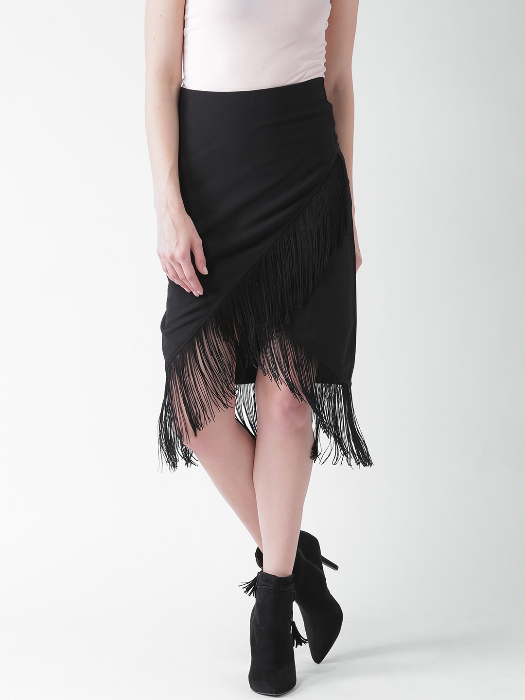 Black fringe shop skirt forever 21